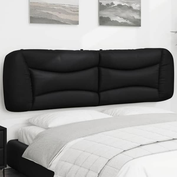 Maison Exclusive - Hovedgærdens pude Hvar sort 180 cm i kunstlæder