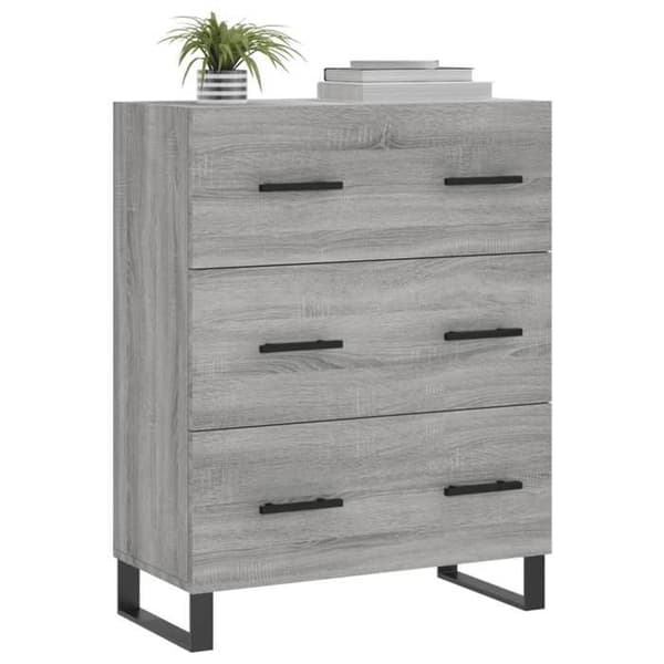 Maison Exclusive - Buffet Sonoma grå 69,5x34x90 cm ingeniørtræ Sonoma grå