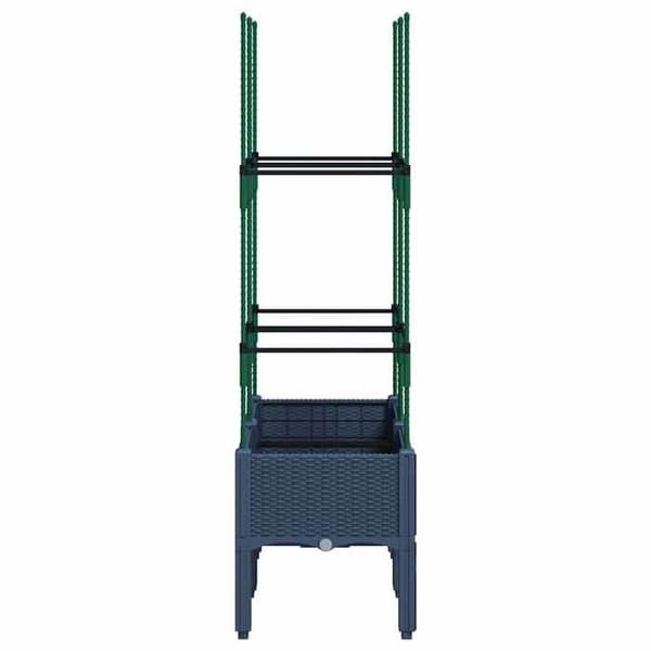 Maison Exclusive - Blomlåda med blågrå spaljé 80x40x142,5 cm PP