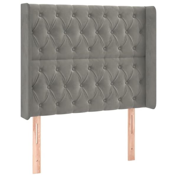 Maison Exclusive - LED-päätyharso Vaaleanharmaa 103x16x118/128 cm Sametti ljusgrått
