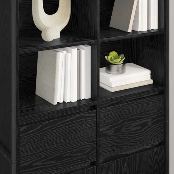Maison Exclusive - Buffet Sort egetræ 81 x 36 x 150,5 cm Ingeniørtræ