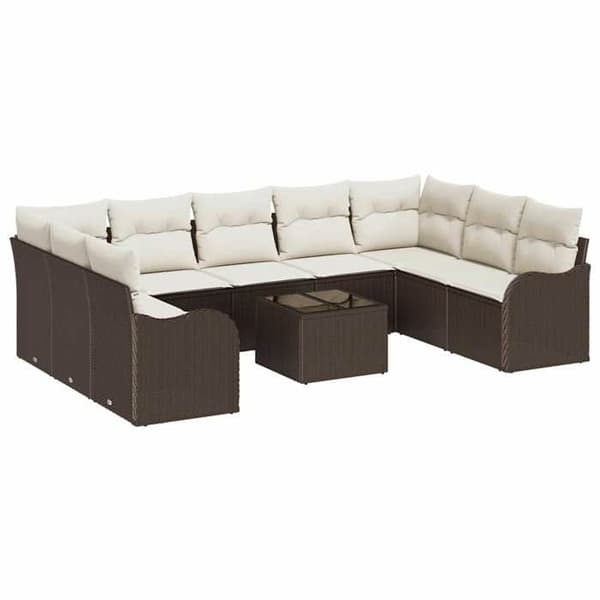 Maison Exclusive - 9 osan puutarhakalustesetti, ruskea polyrottinki Marron polyrotin