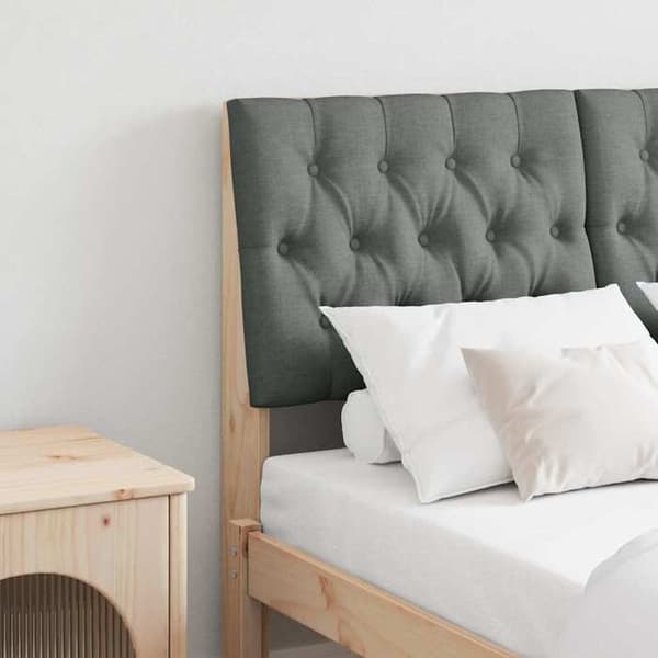 Maison Exclusive - Mörkgrå stoppad sänggavel 120 cm Massivt trä