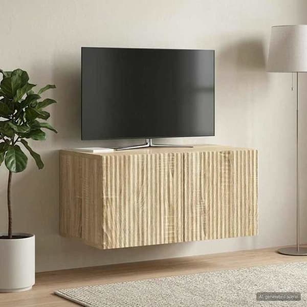 Maison Exclusive - Väggmonterad TV-möbel 59,5 x 41 x 30 cm Sonoma-ek