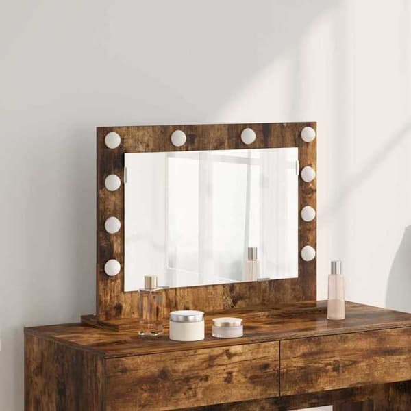 Maison Exclusive - Spegel för badrumsskåp Rökt ek 60 x 45 x 18 cm Rektangulär