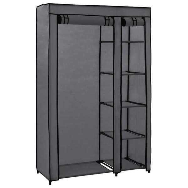 Maison Exclusive - Fällbar garderob Grå 110x45x175 cm Tyg Grå