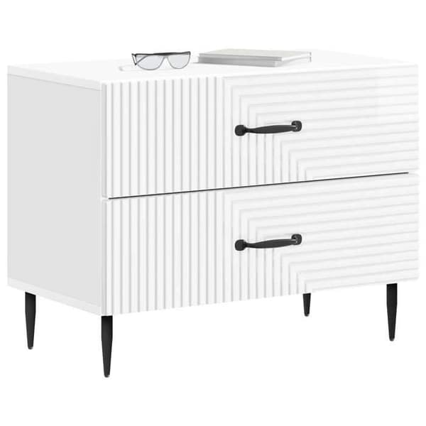 Maison Exclusive - Sängbord Vit glansig 62 x 34,5 x 47,5 cm Strålande vit