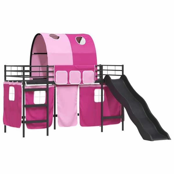 Lys barn - EKSKLUSIVT HUS - Loft ark - Sort og rosa - Solid stål - Indbygget rutsjebane svart och rosa