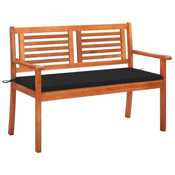 Maison Exclusive - Bænk til haven 2 pladser med pude 120 cm Eucalyptus træ