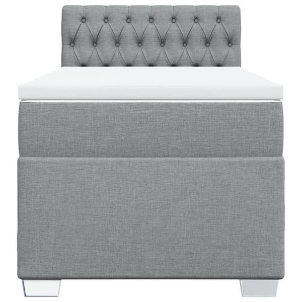 Maison Exclusive - Sengebund med lameller og madras Lys grå 90x200 cm Stof
