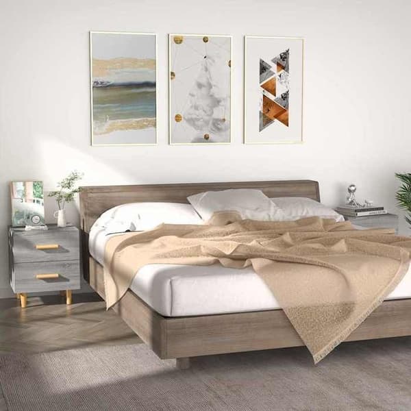 Maison Exclusive - Sängbord 2 st Sonoma grå 40x35x47,5 cm Sonoma grå