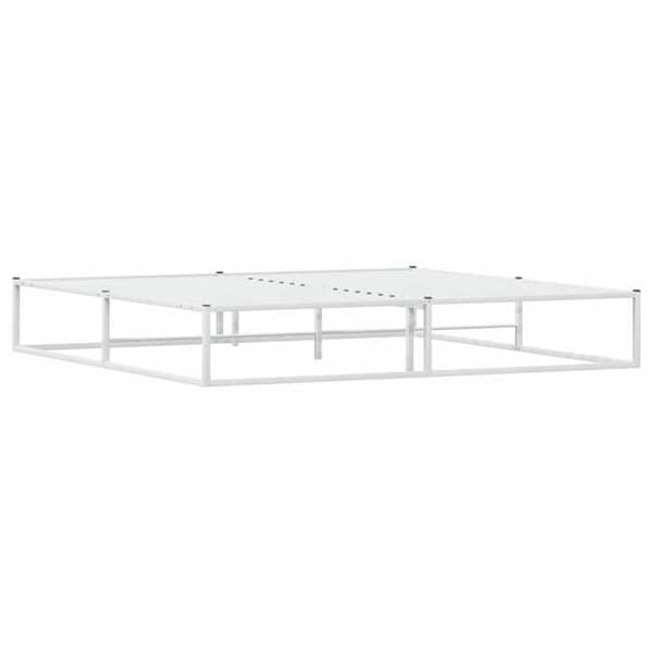 Sengestel - EKSKLUSIV HUS - 200 x 200 cm - Hvid - Metal - Lamelseng Vit