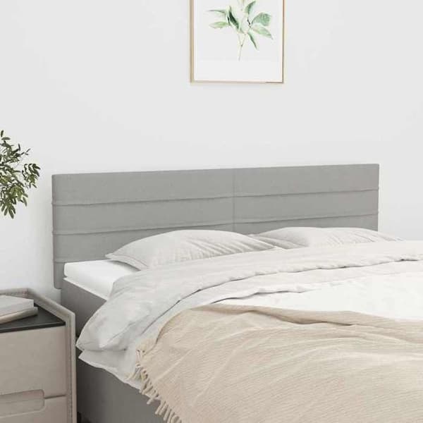 Maison Exclusive - Ljust grå sänggavel 144x5x78/88 cm Tyg