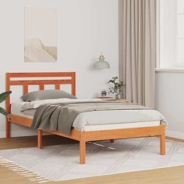 Maison Exclusive - Sängram Brun 80 x 200 cm Massivt trä