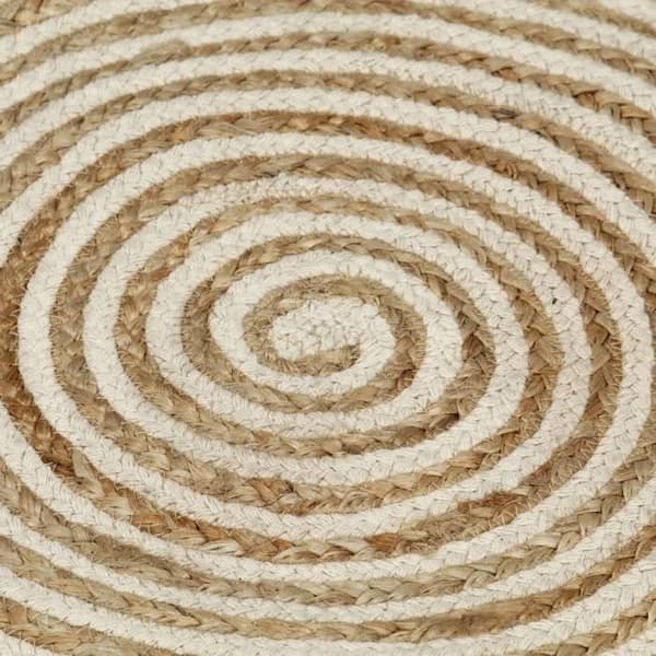 Maison Exclusive - Handgjord jute matta med spiraldesign vit 150 cm