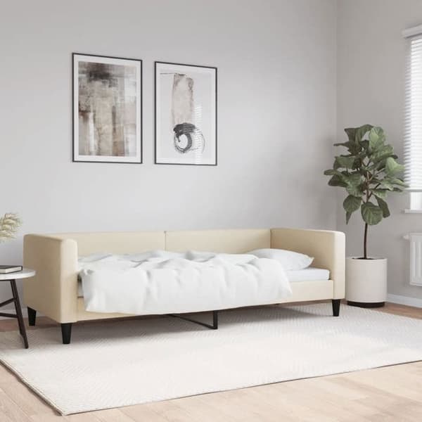 Maison Exclusive - Sängsoffa utan madrass crème 80x200 cm tyg