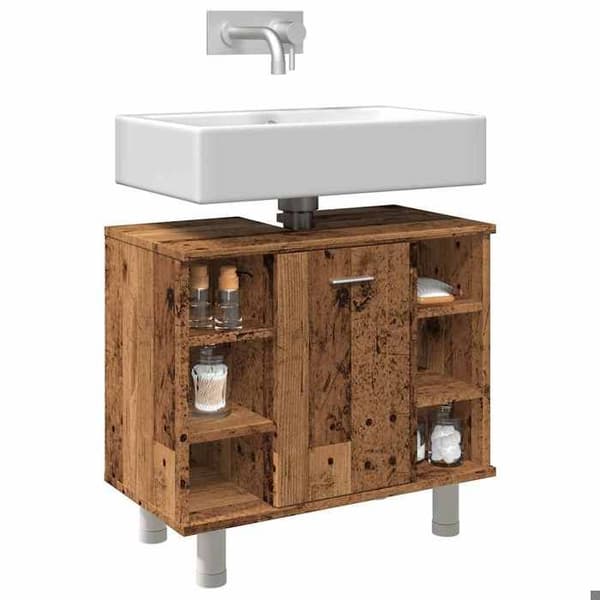 Maison Exclusive - Badrumsskåp gammalt trä 60x32x53,5 cm