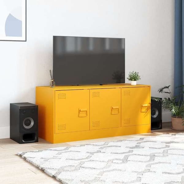 Maison Exclusive - TV-möbel gul senap 99x39x44 cm stål