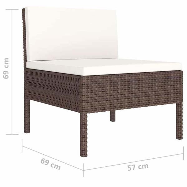 Maison Exclusive - Trädgårdsmöbler 10 delar med kuddar Flätad resin Brun
