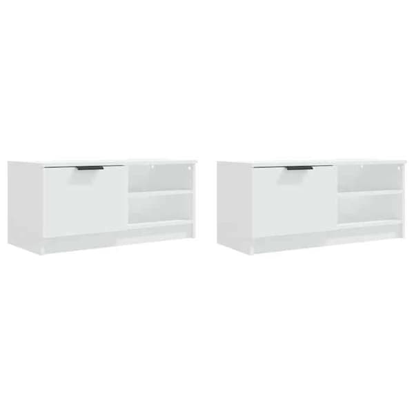 Maison Exclusive - TV-möbler 2 st Vit 80x35x36,5 cm Ingenjörsträ