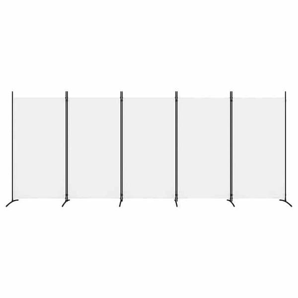 Adskillelsesvæg - EKSKLUSIV HUS - 5 paneler - Hvid - 433x180 cm - 100% polyester stof Vit