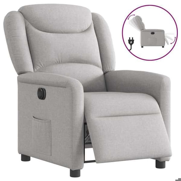 Maison Exclusive - Elektrisk recliner i lysegrå stof