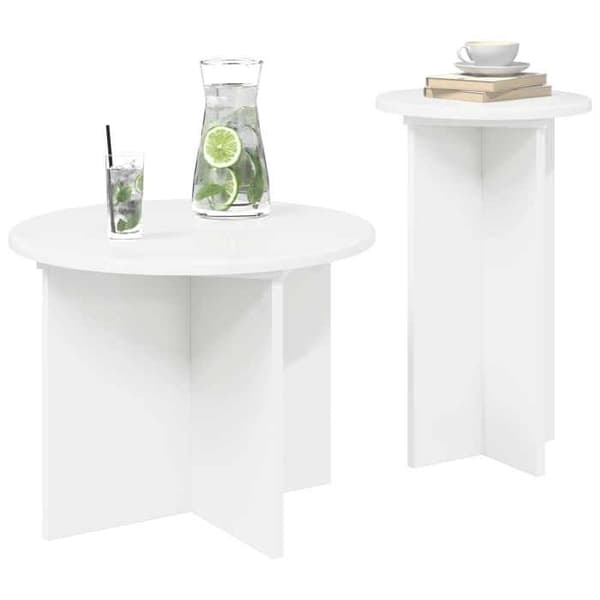 Maison Exclusive - Sæt af 2 sideborde Hvid Ø 45 x 35 cm Vit