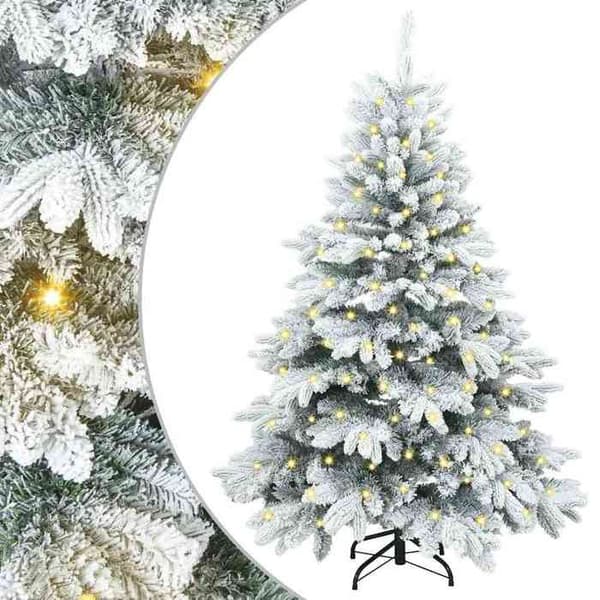 Julgran - EXKLUSIVT HUS - 150 cm - 150 LED varm vit - PE & PVC - USB-strömförsörjning Vit