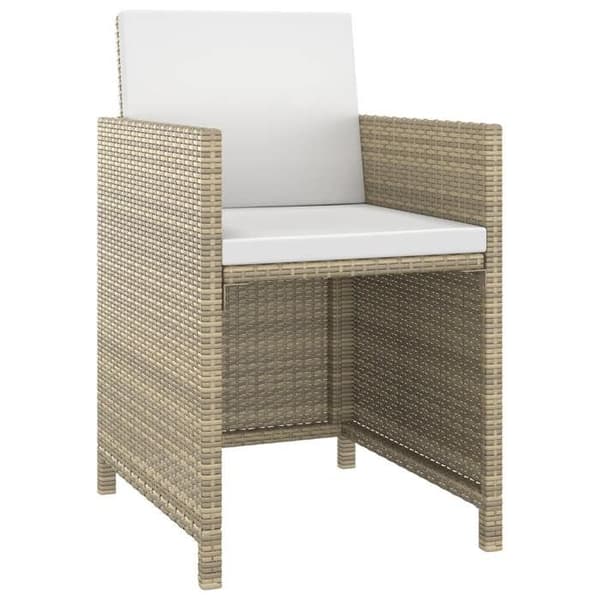 Maison Exclusive - Puutarhakalusteryhmä ja tyynyt 5 kpl Polyrottinki Beige