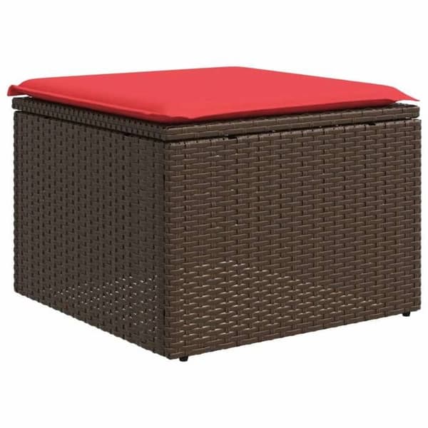 Maison Exclusive - 10 osan puutarhakalustesarja ruskeilla tyynyillä brun