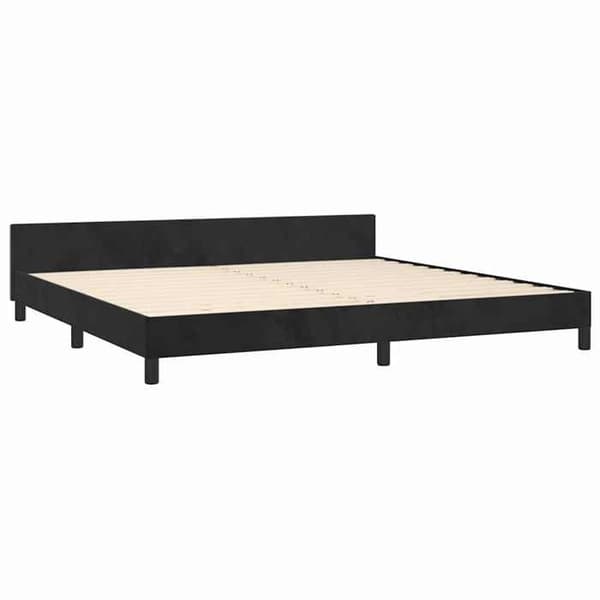 Maison Exclusive - Sängram utan madrass svart 200x200 cm sammet
