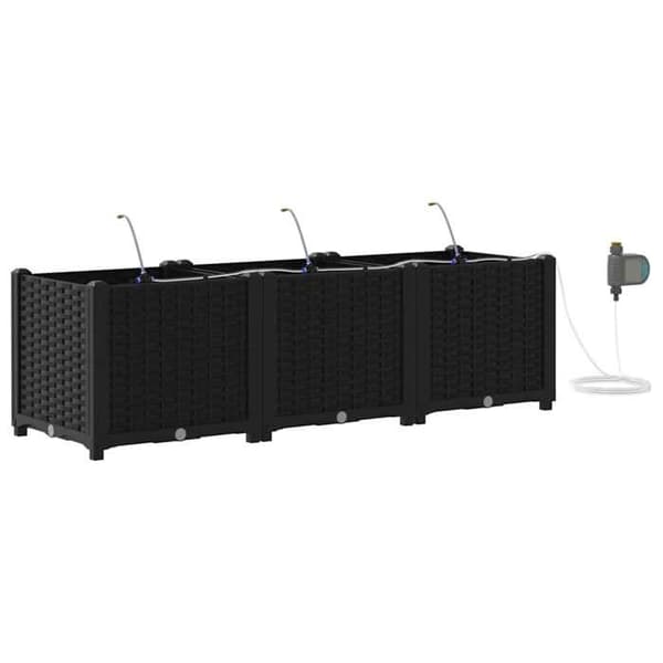 Maison Exclusive - Havekrukke 3 stk Sort 120 x 40 x 37,5 cm PP