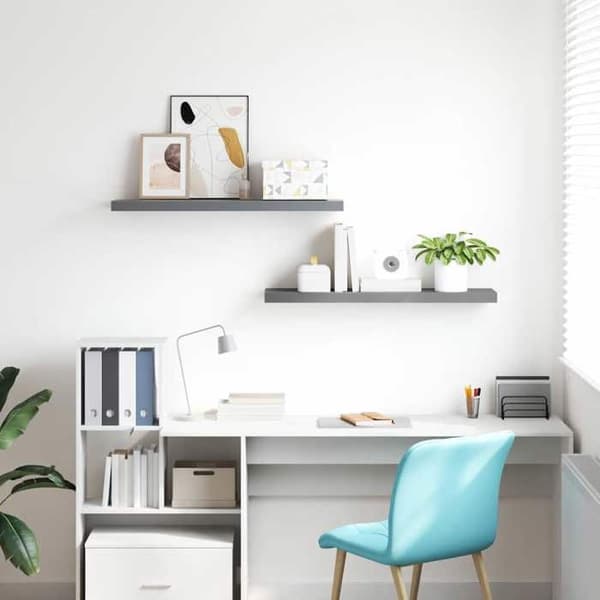 Maison Exclusive - Kelluvat seinähyllyt 2 kpl harmaa 90x23,5x3,8 cm MDF