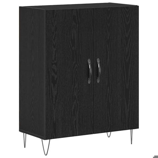 Maison Exclusive - Buffet Sort egetræ 69,5 x 34 x 90 cm Ingeniørtræ svart ek