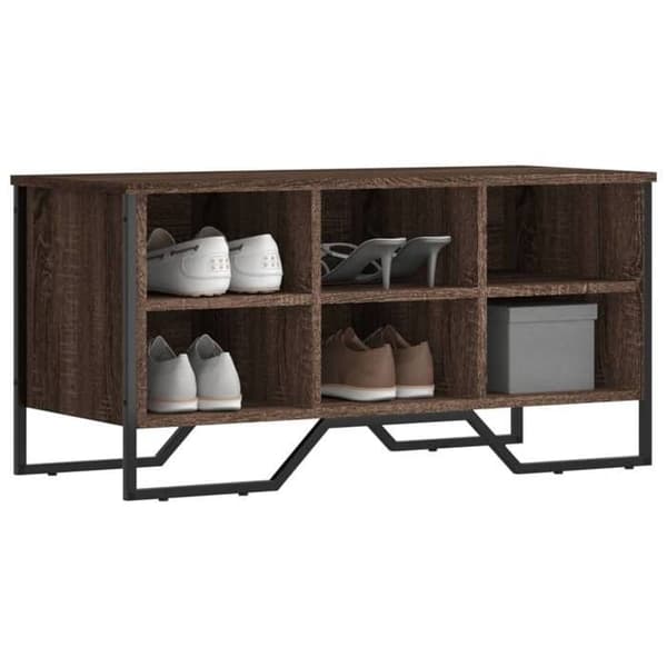 Maison Exclusive - Skoskab i brunt egetræ 90x38x45,5 cm i ingeniørtræ