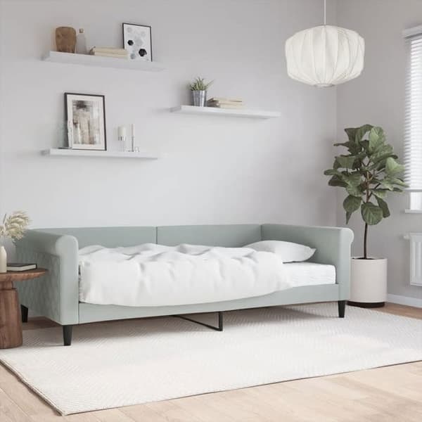 Maison Exclusive - Dagbädd med ljusgrå madrass 100x200 cm sammet
