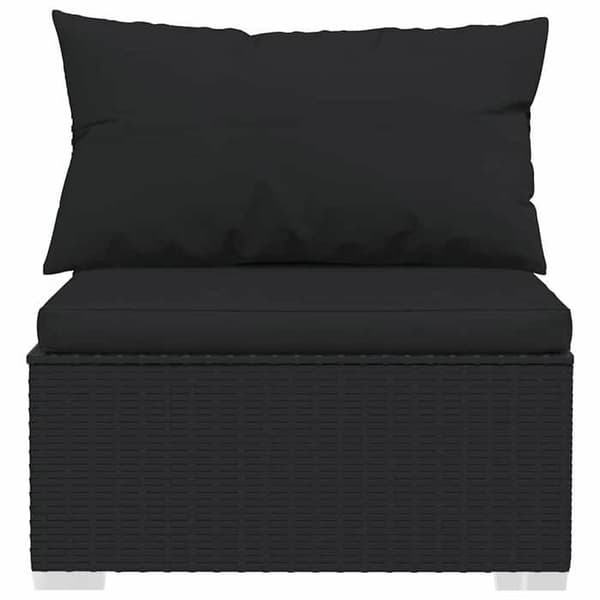 Maison Exclusive - Soffa 3 platser med kuddar Svart Flätad resin Svart