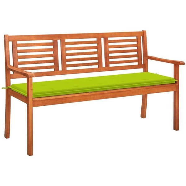 Maison Exclusive - Bænk til haven 3 pladser med pude 150 cm Eucalyptus træ