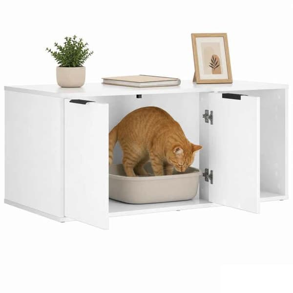Maison Exclusive - Möbel för kattlåda Vit 100 x 49 x 45 cm