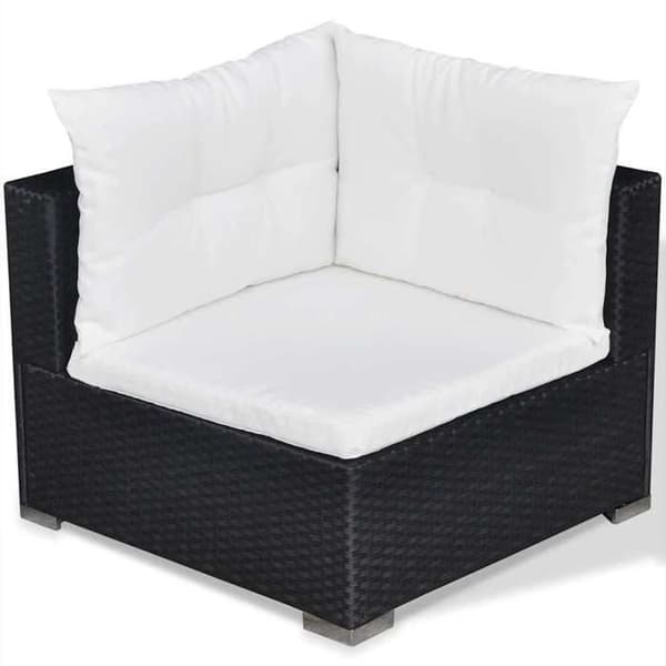 Maison Exclusive - Trädgårdsmöbler 5 delar med kuddar, flätad resin, svart