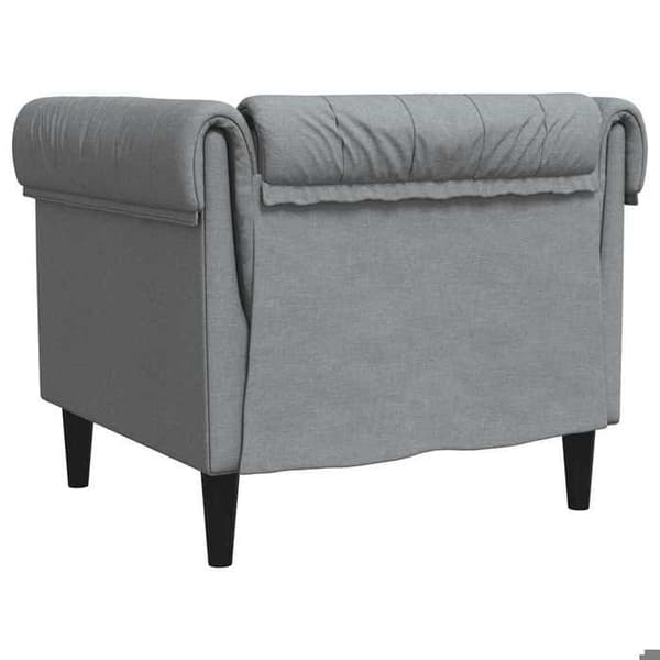 Maison Exclusive - Chesterfield fåtölj i ljusgrått tyg Ljusgrått