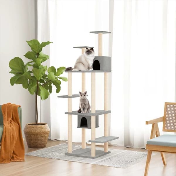 Maison Exclusive - Katte træ med sisal kløer Lys grå 176 cm ljusgrått