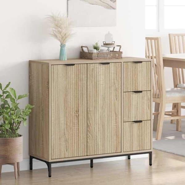 Maison Exclusive - Buffé Ek Sonoma 89,5 x 33 x 82 cm Ingenjörsträ