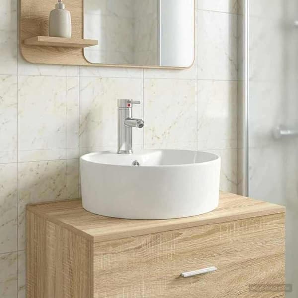 Vask - EKSKLUSIV HUS - 40,5x40,5x15 cm - Krom - Holdbart metal - Hurtig dræning Krom