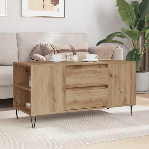 Maison Exclusive - Håndlavet egetræsbord 102 x 44,5 x 50 cm