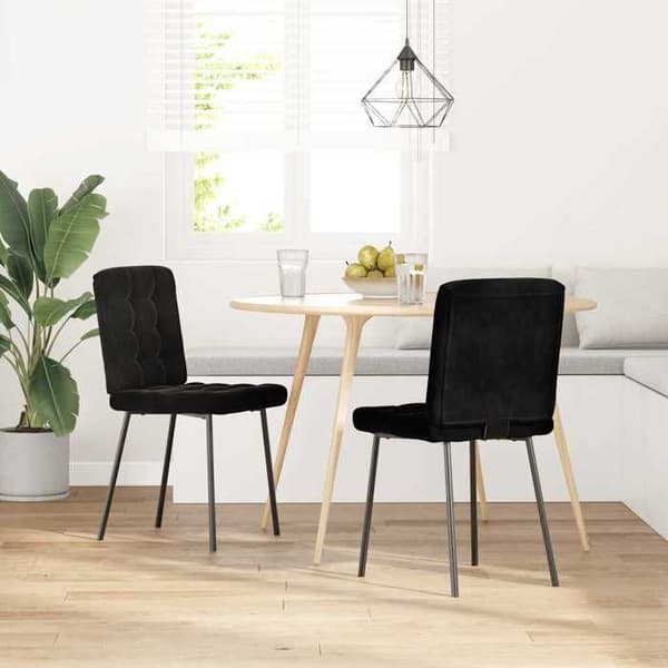 Maison Exclusive - Matstolar set om 2 Svart Sammet