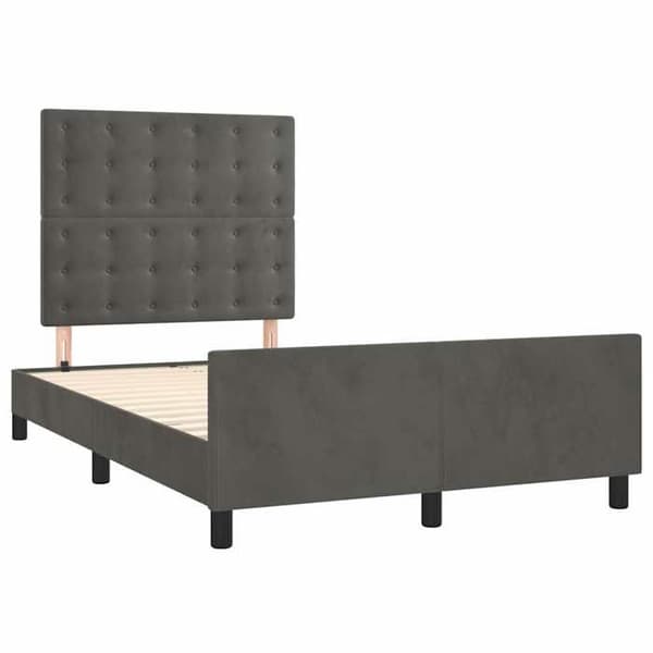 Maison Exclusive - Sängram utan madrass mörkgrå 120x200 cm sammet