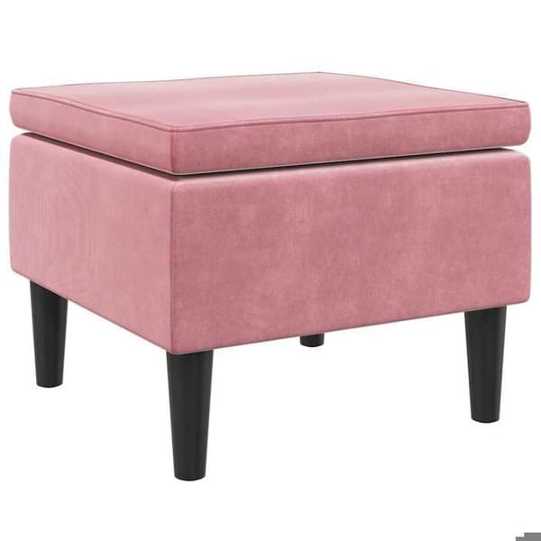 Maison Exclusive - Pall med ben i trä Rosa Sammet Sammetrosen