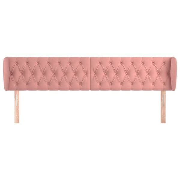 Maison Exclusive - Päätylevy korvilla Vaaleanpunainen 203x23x78/88 cm Sametti Ros