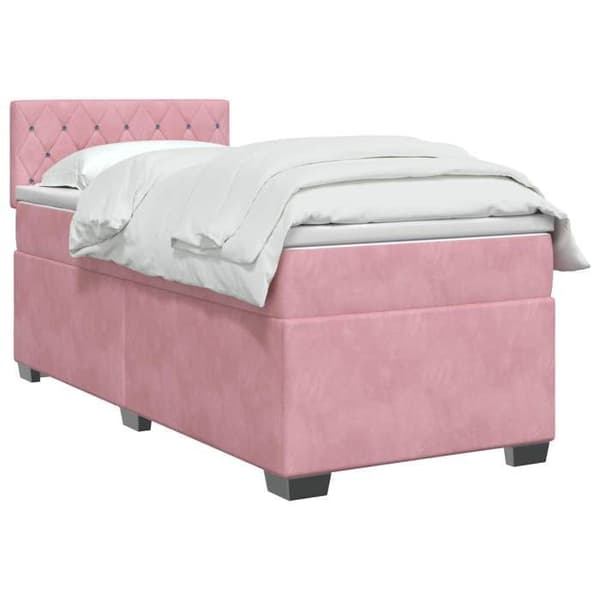 Maison Exclusive - Boxspring säng med madrass Rose 90 x 200 cm Sammet